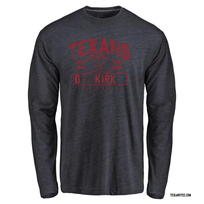 Men's Houston Texans ＃0 Christian Kirk Navy Flanker Long Sleeve T-Shirt