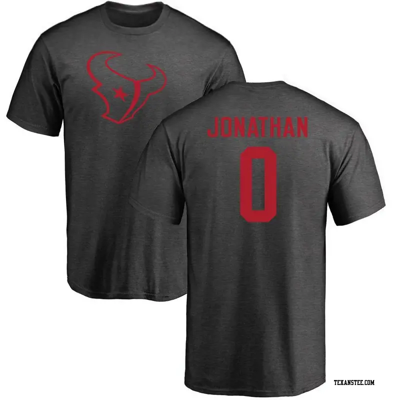 Men's Houston Texans ＃0 Kingsley Jonathan Ash One Color T-Shirt
