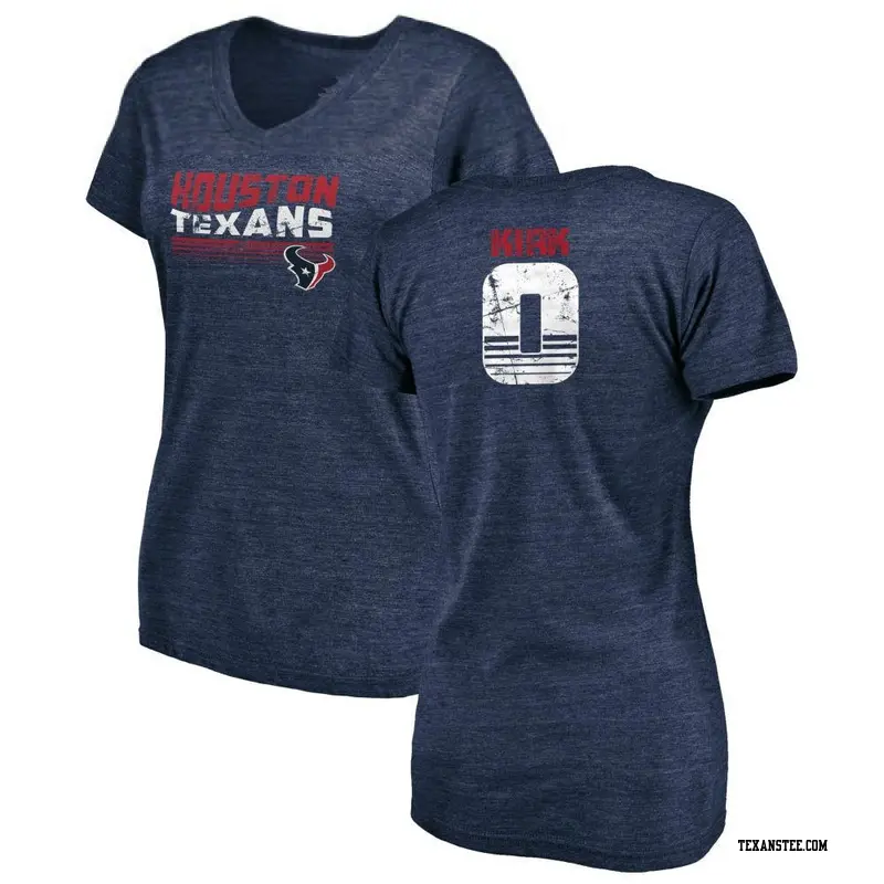Women's Houston Texans ＃0 Christian Kirk Navy Retro V-Neck T-Shirt