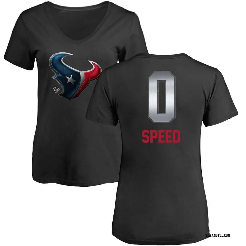 Women's Houston Texans ＃0 E.J. Speed Black Midnight Mascot T-Shirt