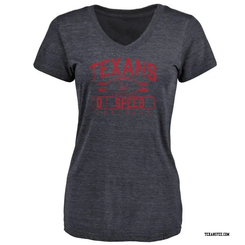 Women's Houston Texans ＃0 E.J. Speed Navy Flanker T-Shirt