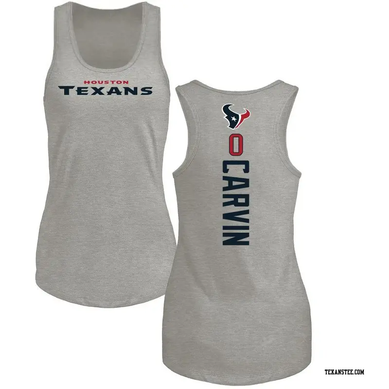 Women's Houston Texans ＃0 Jerome Carvin Ash Backer Tank Top