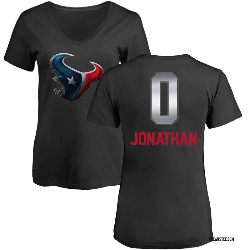 Women's Houston Texans ＃0 Kingsley Jonathan Black Midnight Mascot T-Shirt