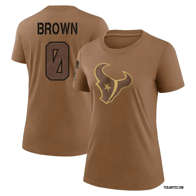 Women's Houston Texans ＃0 Trent Brown Brown Trent 2023 Salute To Service Performance T-Shirt