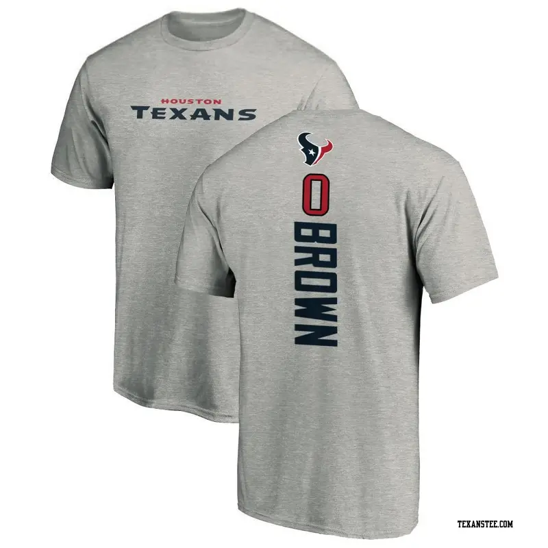 Youth Houston Texans ＃0 Trent Brown Brown Trent Backer T-Shirt Ash