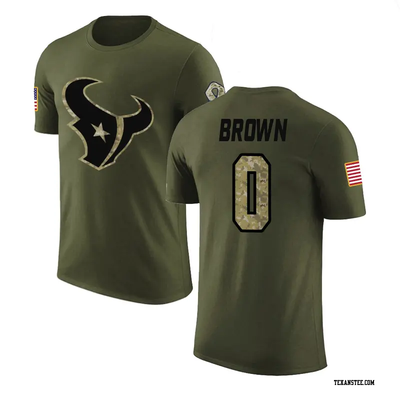 Youth Houston Texans ＃0 Trent Brown Brown Trent Olive Salute to Service T-Shirt
